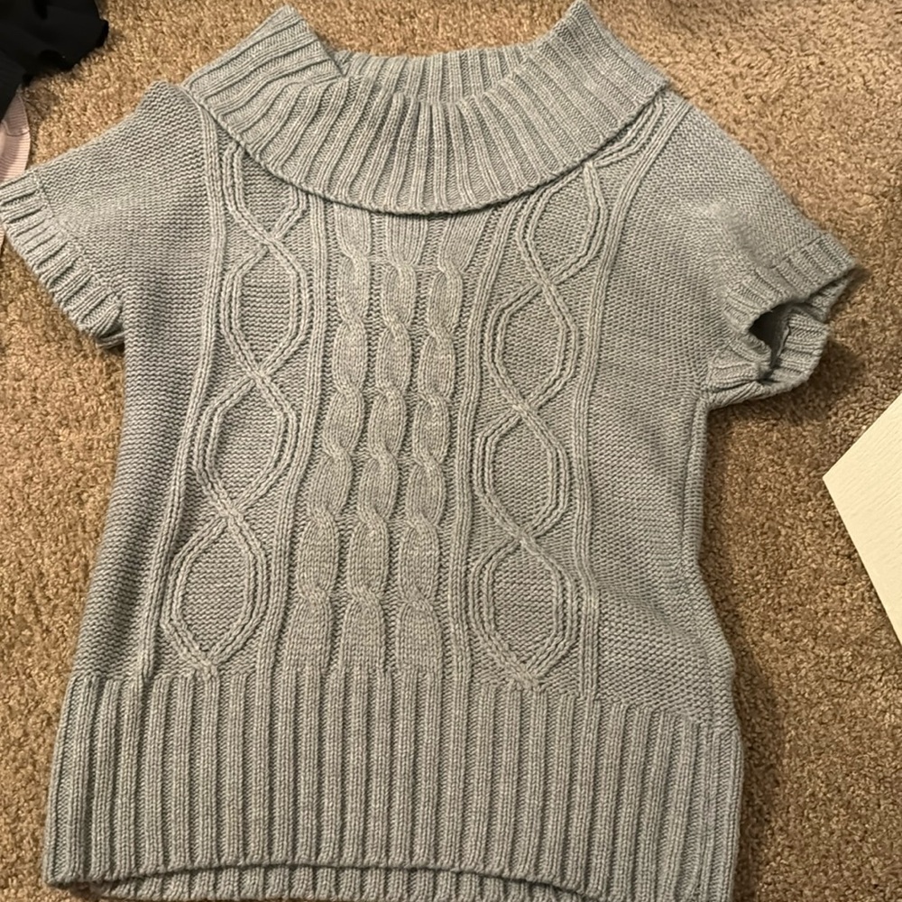Grey sweater shirt sleeve